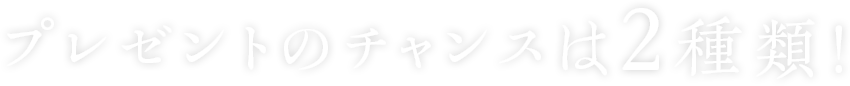 プレゼントのチャンスは2種類！